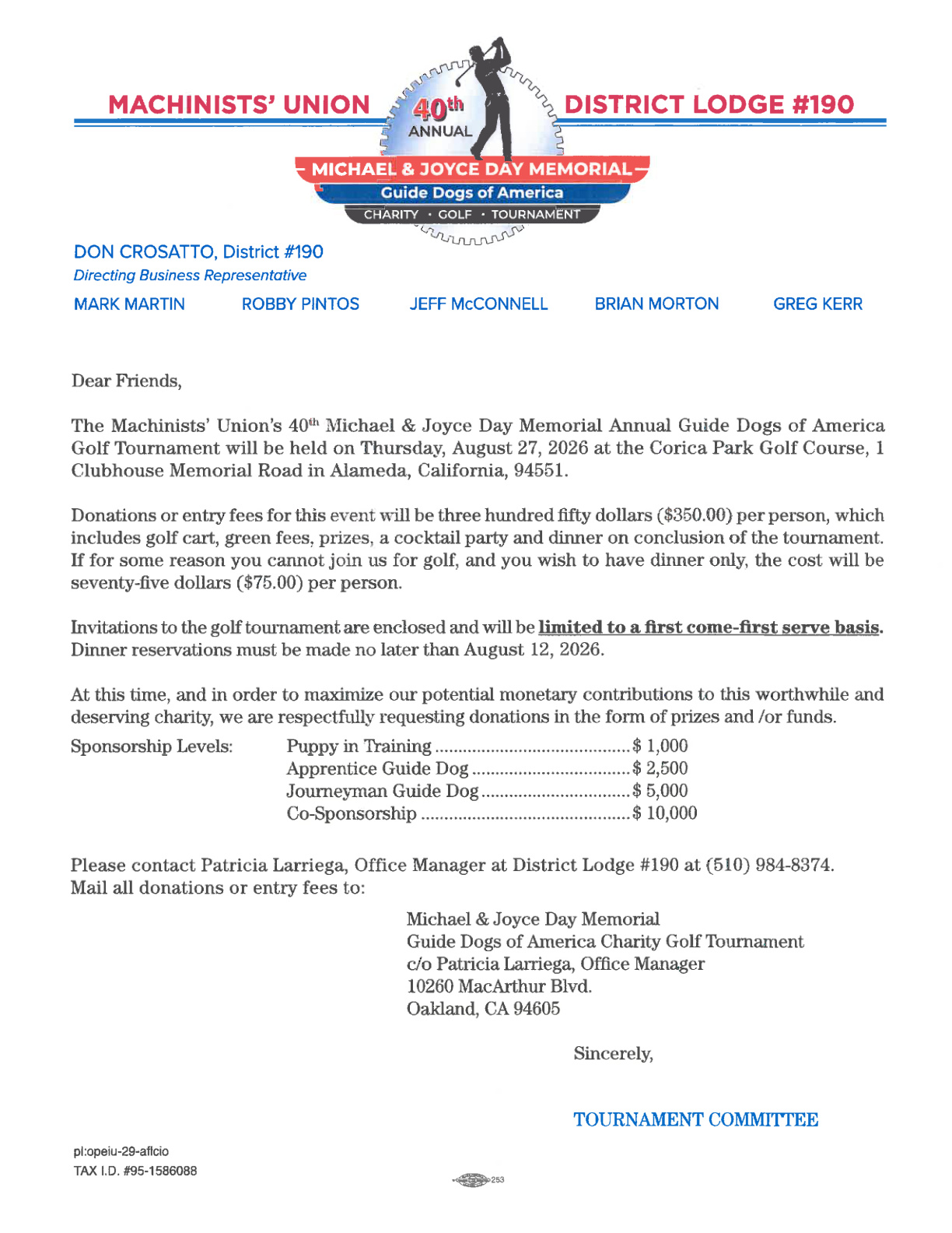 Official tournament invitation preview